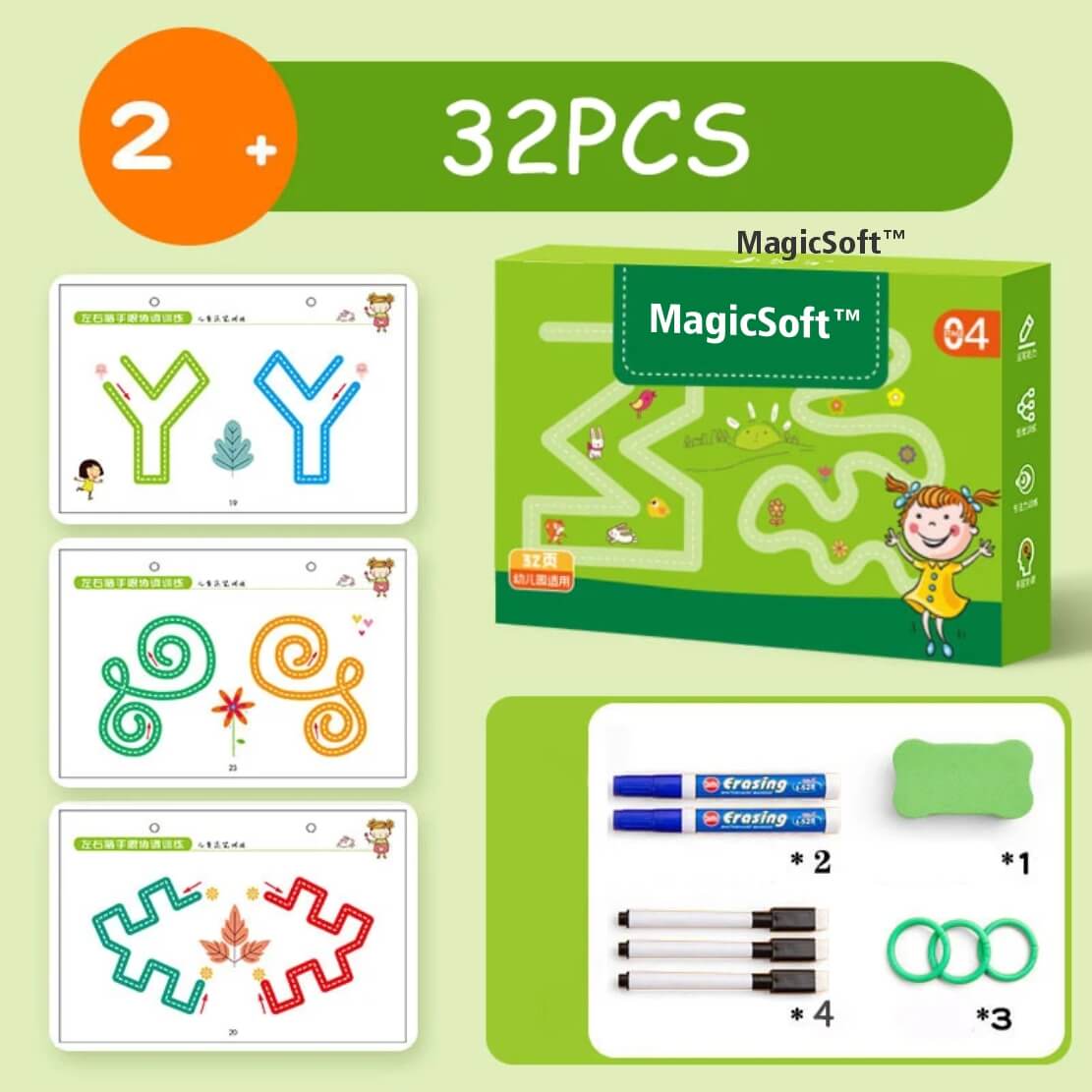 Caderno de traço e desenho infantil MagicSoft™