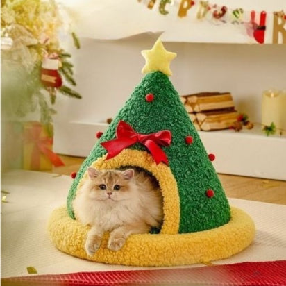 Nova cama quentinha de Natal para animais de estimação