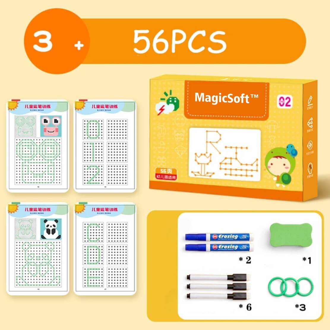 Caderno de traço e desenho infantil MagicSoft™