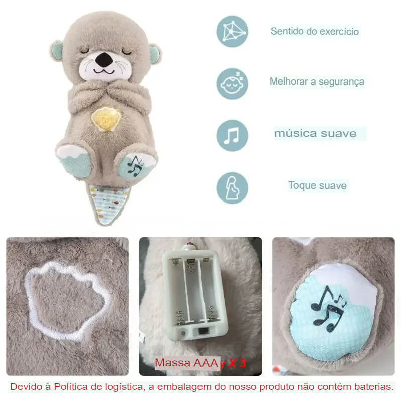 Ursinho de Pelúcia que Respira com Som e Luz
